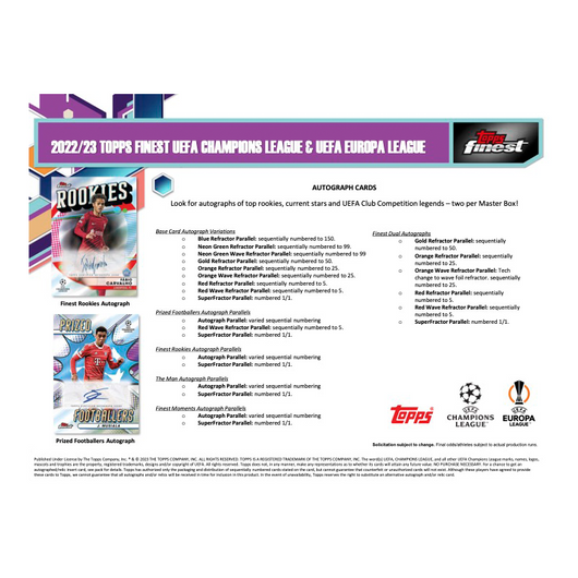 2022/23 Topps Finest UEFA Soccer Hobby 8 Box Case