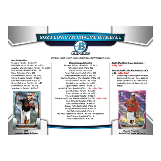 2023 Bowman Chrome Baseball Hobby 12 Box Case