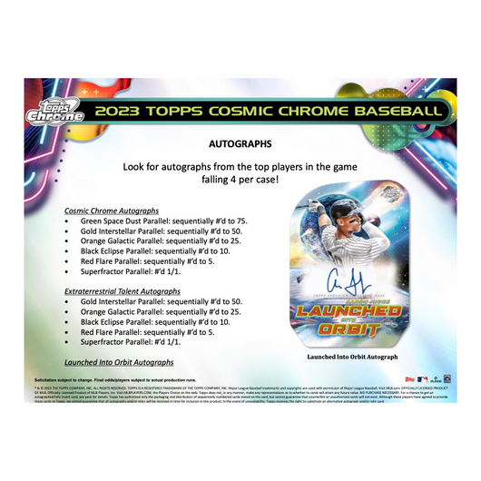 2023 Topps Cosmic Chrome Baseball Hobby 12 Box Case