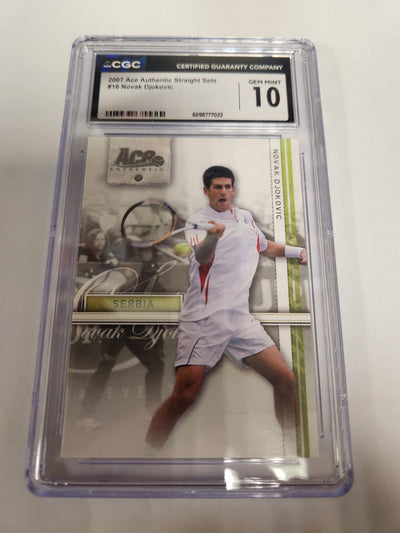 2007 Ace Authentic Straight Sets Novak Djokovic #16 RC (Rookie Card) (CGC Graded 10 GEM MINT)