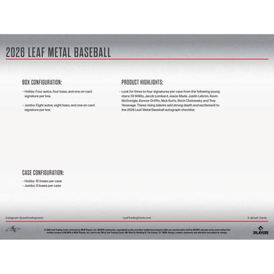 2026 Leaf Metal Baseball Hobby Box