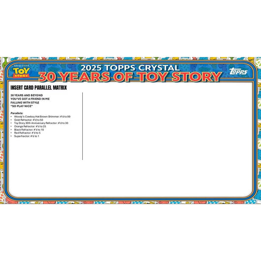 2025 Topps Pixar Crystal 30 Years of Toy Story Hobby Box