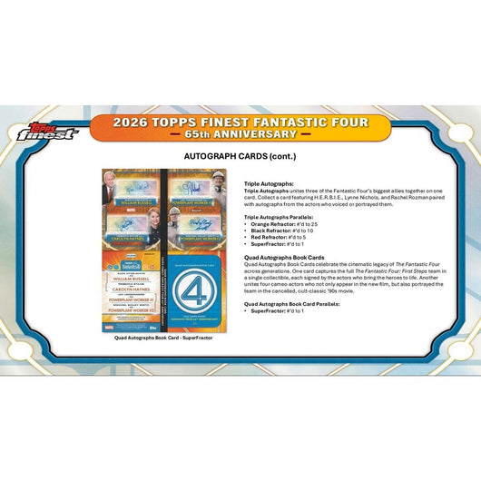 2026 Topps Finest: Fantastic Four 65th Anniversary Hobby Box