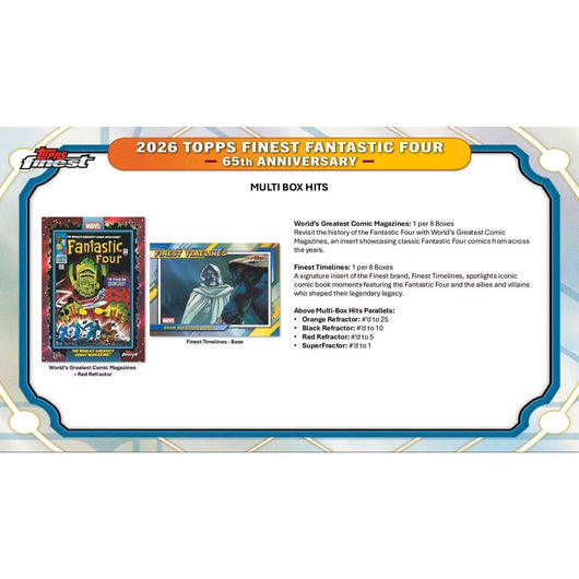 2026 Topps Finest: Fantastic Four 65th Anniversary Hobby Box
