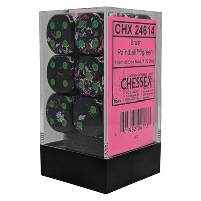 PREORDER U2 CHX 24614 Brush Paintball/green 16mm d6 Dice Block (12 dice)