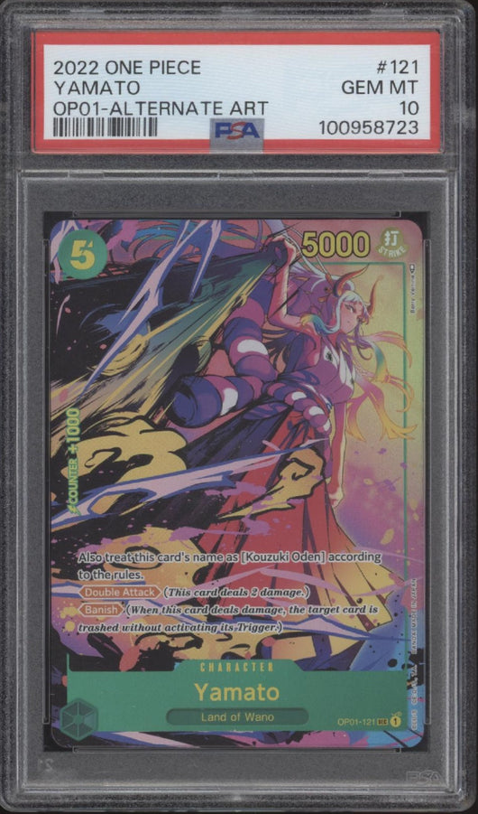 Yamato One Piece Card Game OP01 Alternate Art #121 PSA 10