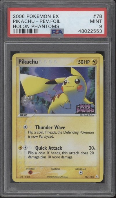 Pikachu Pokemon Holon Phantoms Reverse Holo #78 PSA 9