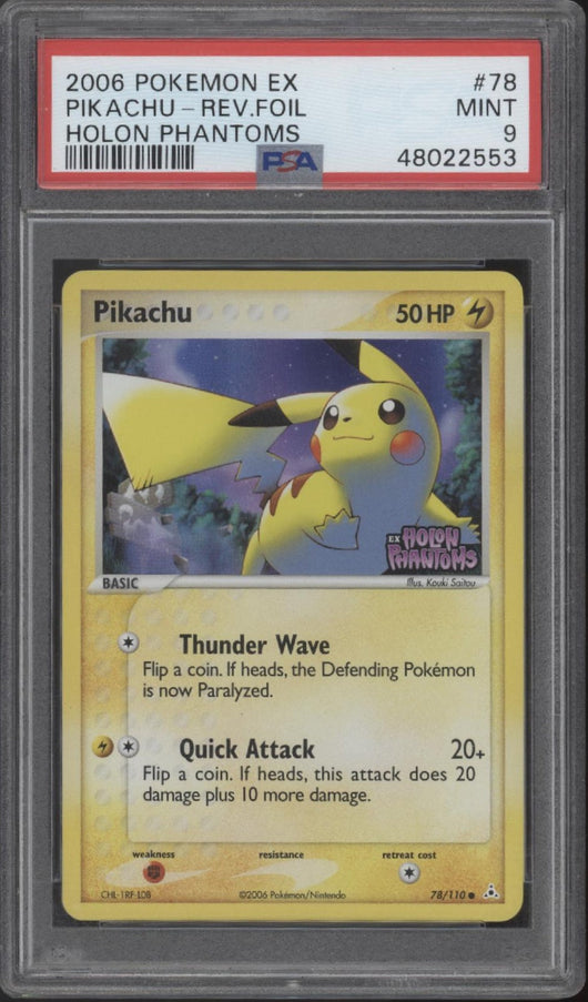 Pikachu Pokemon Holon Phantoms Reverse Holo #78 PSA 9