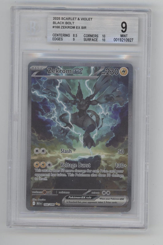 Zekrom ex Pokemon Black Bolt #166 Beckett 9