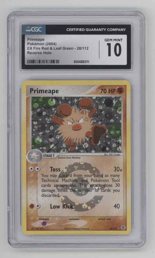 Primeape Pokemon EX Fire Red & Leaf Green Reverse Holo #28 CGC 10
