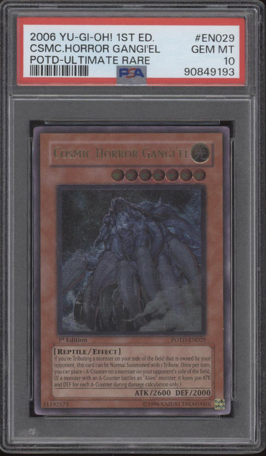 Cosmic Horror Gangi'el  Yu-Gi-Oh! POTD Ultimate Rare 1st Edition #EN029 PSA 10