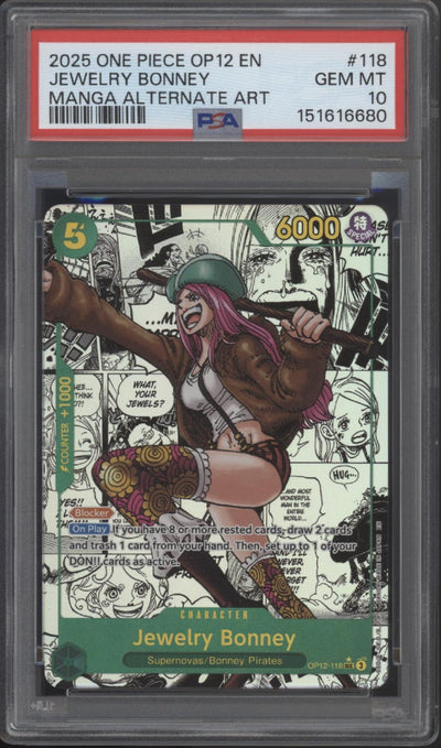 Jewelry Bonney One Piece Card Game OP12 Manga Alternate Art #118 PSA 10 #2