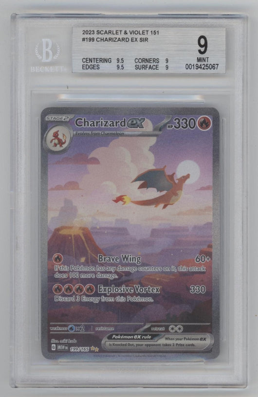 Charizard ex Pokemon 151 #199 Beckett 9