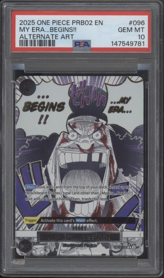 My Era ... Begins!! One Piece Card Game PRB02 Alternate Art #096 PSA 10