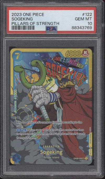 Sogeking One Piece Card Game Pillars of Strength #122 PSA 10
