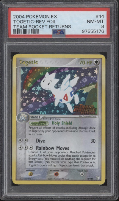 Togetic Pokemon Team Rocket's Return Reverse Holo #14 PSA 8
