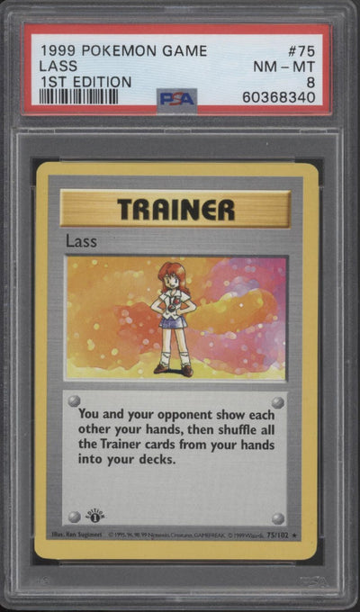 Lass Pokemon Base Set 1st Edition #75 PSA 8