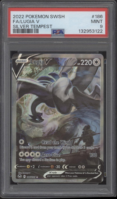 Lugia V Pokemon Silver Tempest Full Art #186 PSA 9