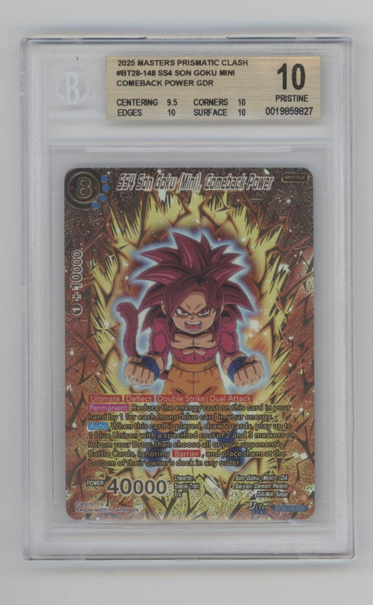 SS4 Son Goku (Mini) Comeback Power DBS Masters Prismatic Beckett 10 Pristine
