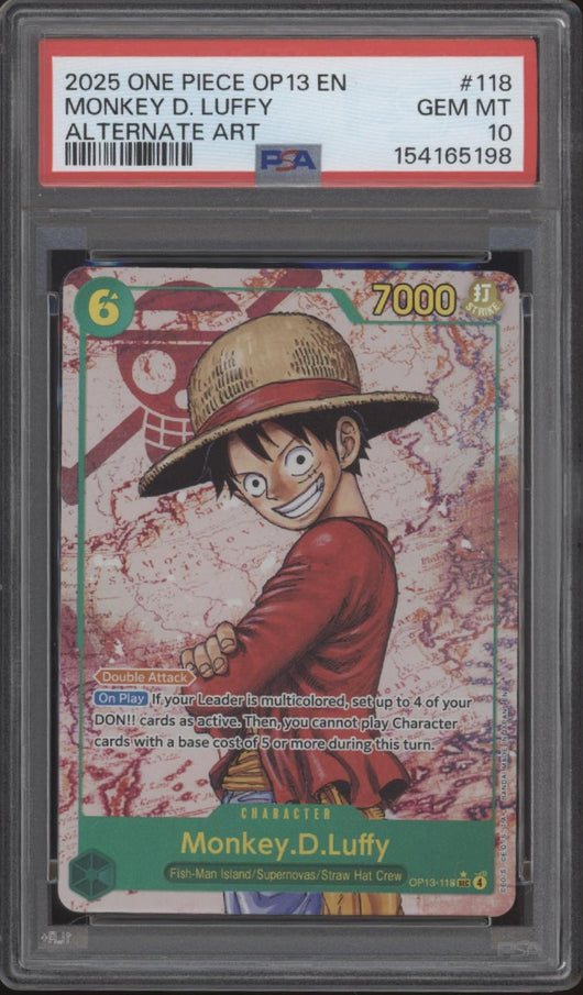 Monkey D Luffy One Piece Card Game OP13 Alternate Art #118 PSA 10 #3