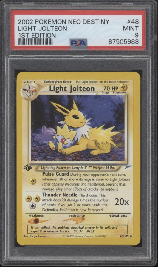 Light Jolteon Pokemon Neo Destiny 1st Edition #48 PSA 9