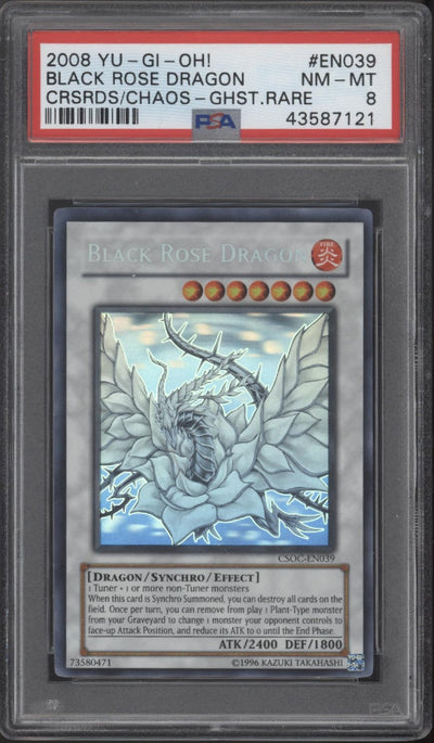 Black Rose Dragon Yu-Gi-Oh! CRSRDS Chaos Ghost Rare #EN039 PSA 8