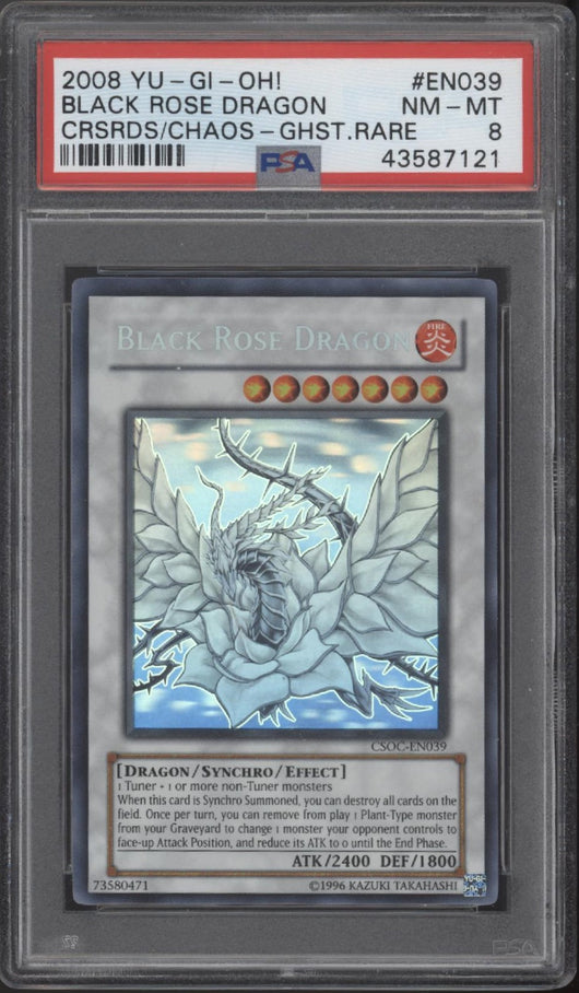Black Rose Dragon Yu-Gi-Oh! CRSRDS Chaos Ghost Rare #EN039 PSA 8