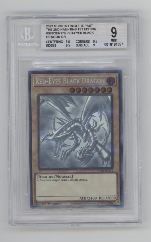 Red-Eyes Black Dragon Yu-Gi-Oh! Ghosts From the Past 2nd Haunting 1st Ed BGS 9