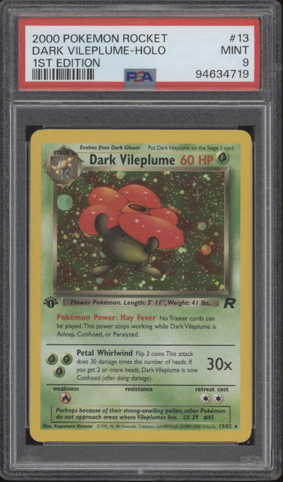 Dark Vileplume Pokemon Team Rocket 1st Edition Holo #13 PSA 9