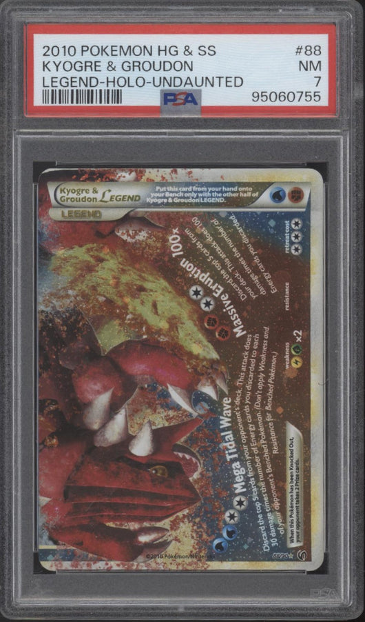Kyorge & Groudon Pokemon Undaunted Legend Holo #88 PSA 7
