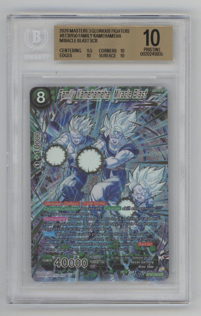 Family Kamehameha Miracle Blast DBS Miracle Blast Secret Rare BGS 10 Pristine
