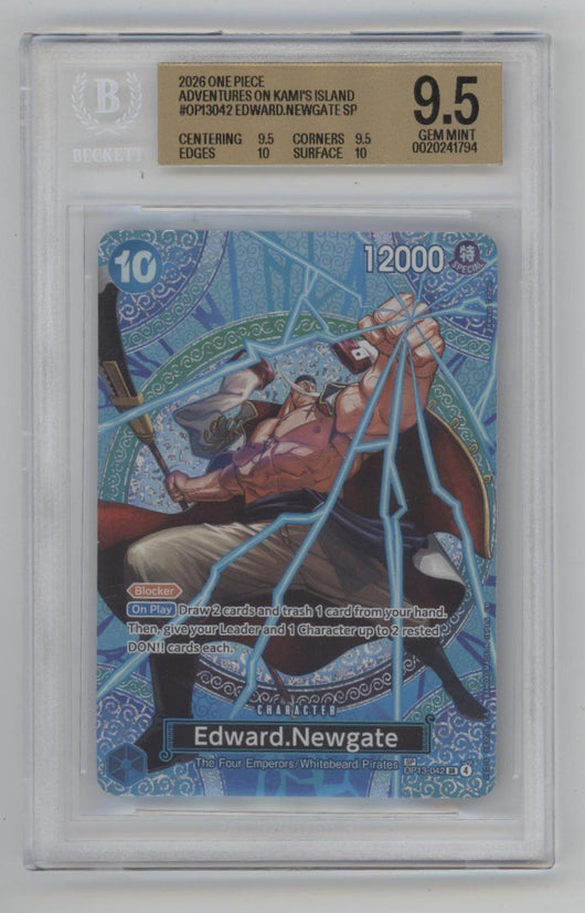 Edward Newgate One Piece Card Game Adventures of Kami's Island #042 BGS 9.5