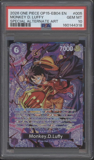 Monkey D Luffy One Piece Card Game OP15-EB04 Special Alternate Art #5 PSA 10 #1
