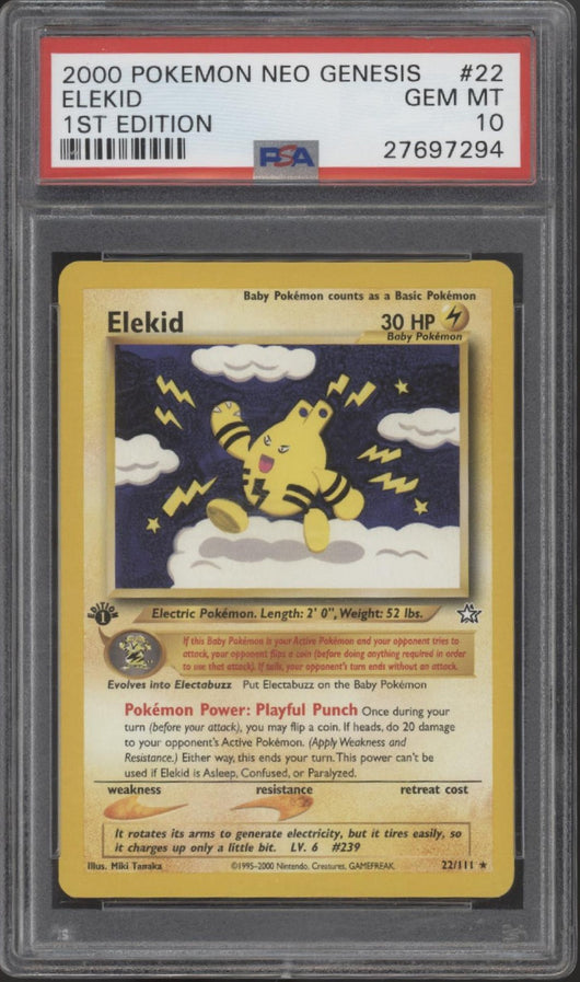 Elekid Pokemon Neo Genesis 1st Edition #22 PSA 10