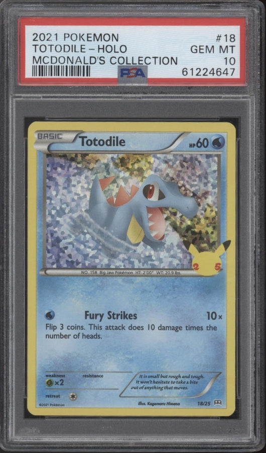 Totodile Pokemon McDonald's Collection Holo #18 PSA 10