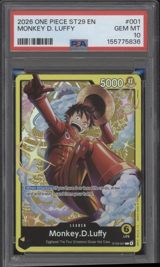 Monkey D Luffy One Piece Card Game ST29 #001 PSA 10 #2