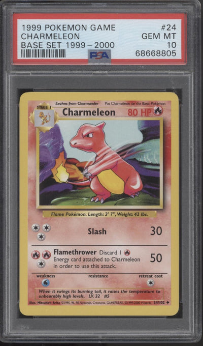 Charmeleon Pokemon Base Set #24 PSA 10