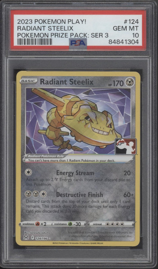 Radiant Steelix Pokemon Play! Prize Pack Series 3 #124 PSA 10