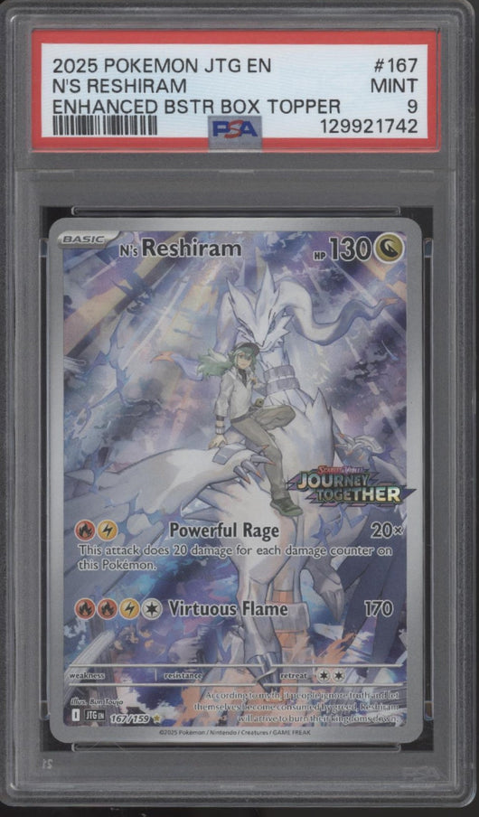 N's Reshiram Pokemon Journey Together Enhanced Topper #167 PSA 9
