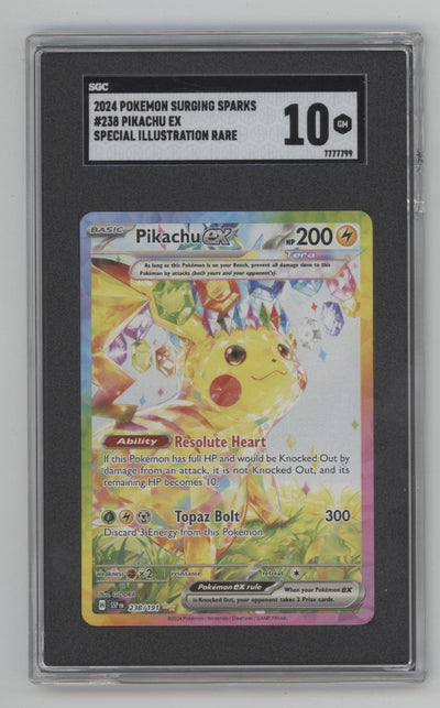Pikachu ex Pokemon Surging Sparks Special Illustration Rare #238 CGC 10