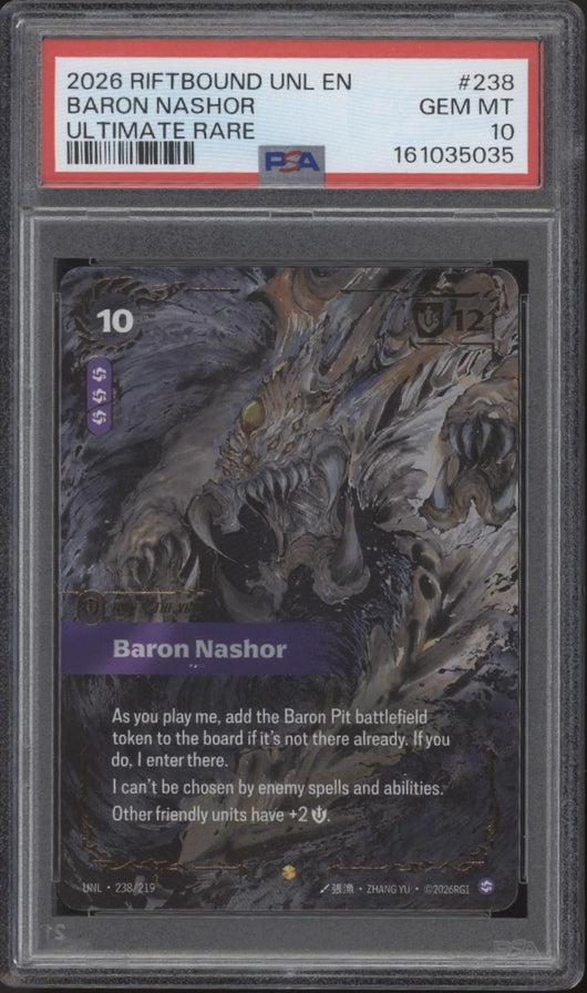 Baron Nashor Riftbound Unleashed Ultimate Rare #238 PSA 10
