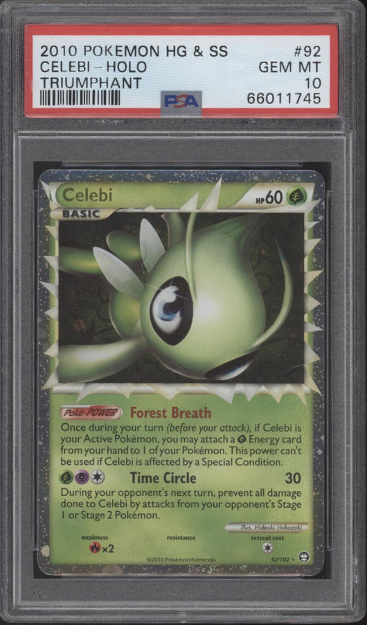 Celebi Pokemon Triumphant Holo #92 PSA 10
