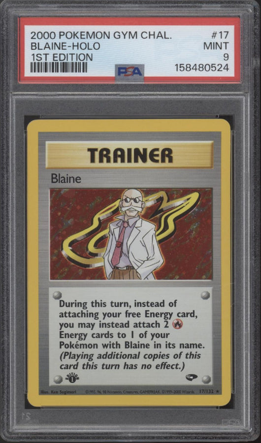 Blaine Pokemon Gym Challenge Holo 1st Edition #17 PSA 9