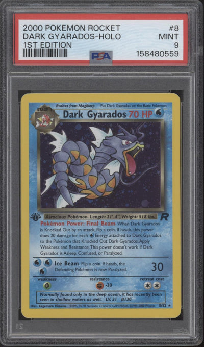 Dark Gyarados Pokemon Team Rocket Holo 1st Edition #8 PSA 9