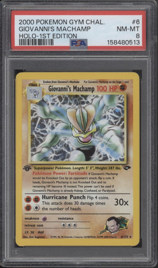 Giovanni's Machamp Pokemon Gym Challenge Holo 1st Edition #6 PSA 8