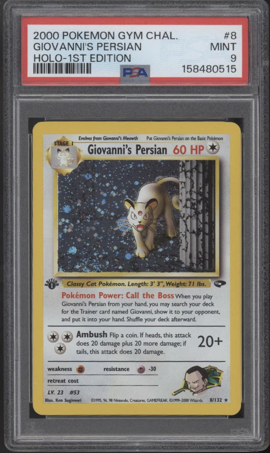 Giovanni's Persian Pokemon Gym Challenge Holo 1st Edition #8 PSA 9