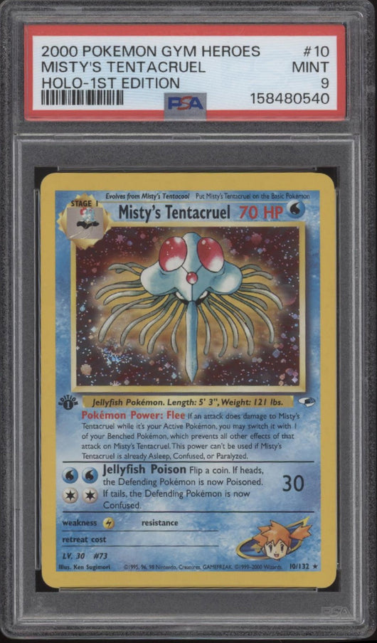 Misty's Tentacruel Pokemon Gym Heroes Holo 1st Edition #10 PSA 9
