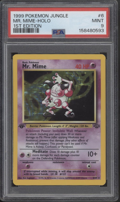 Mr. Mime Pokemon Jungle Holo 1st Edition #6 PSA 9