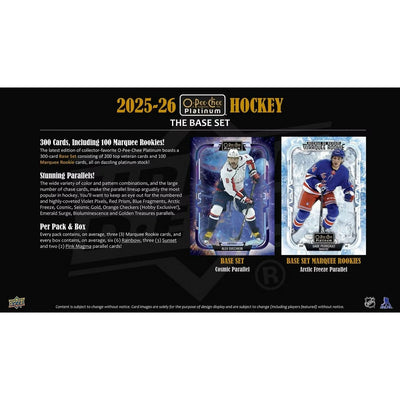 2025-26 Upper Deck O-Pee-Chee Platinum Hockey Hobby Box *Contact Us To Order*