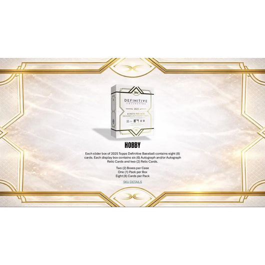 2025 Topps Definitive Baseball Hobby 2-Box Case